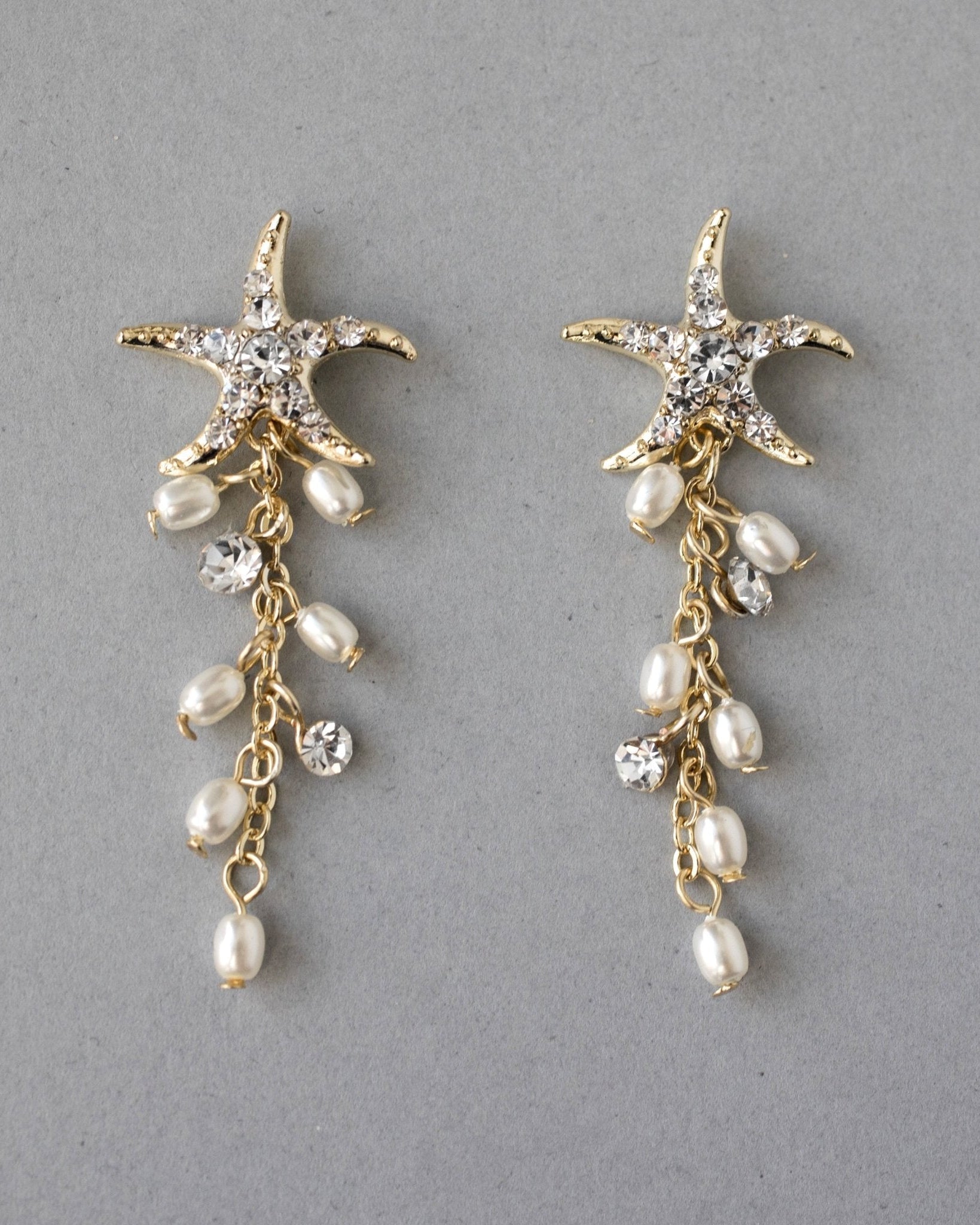 Starfish Dangle Earrings with Pearls - Earrings - Cassandra Lynne