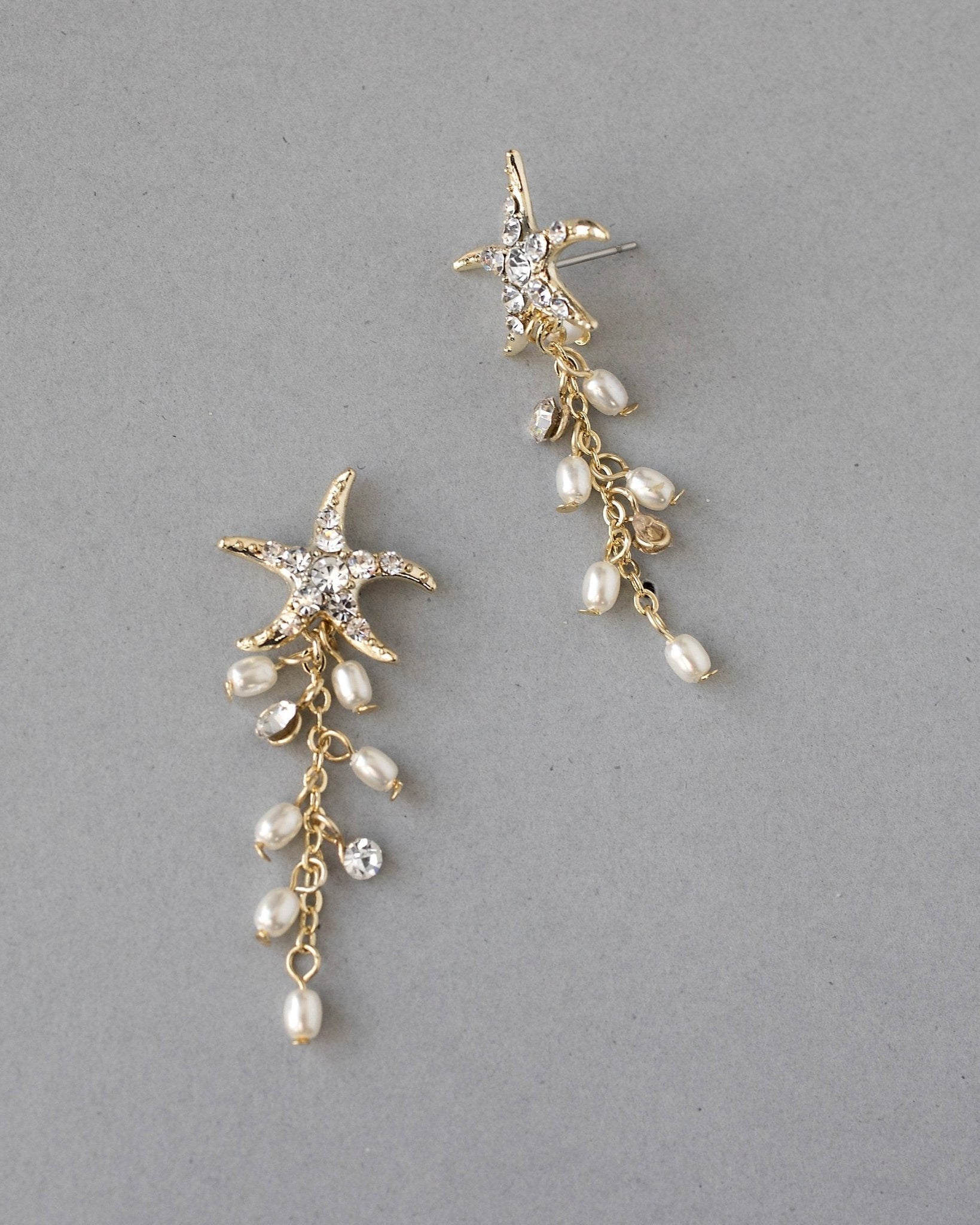 Starfish Dangle Earrings with Pearls - Earrings - Cassandra Lynne