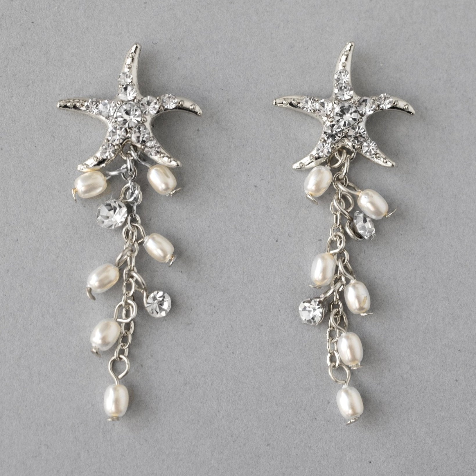 Starfish Dangle Earrings with Pearls - Earrings - Cassandra Lynne
