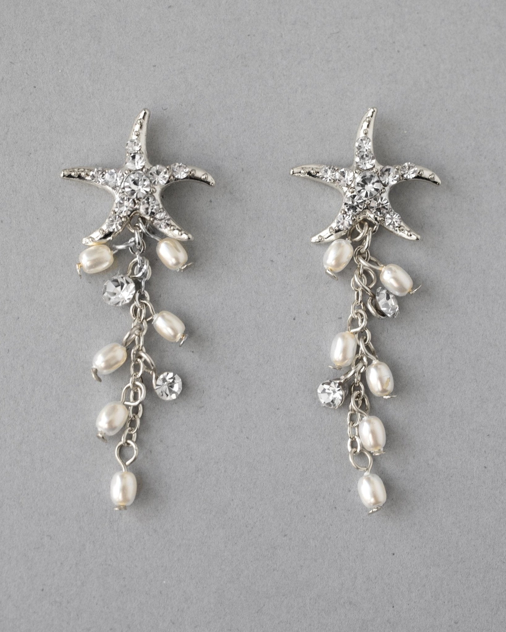 Starfish Dangle Earrings with Pearls - Earrings - Cassandra Lynne
