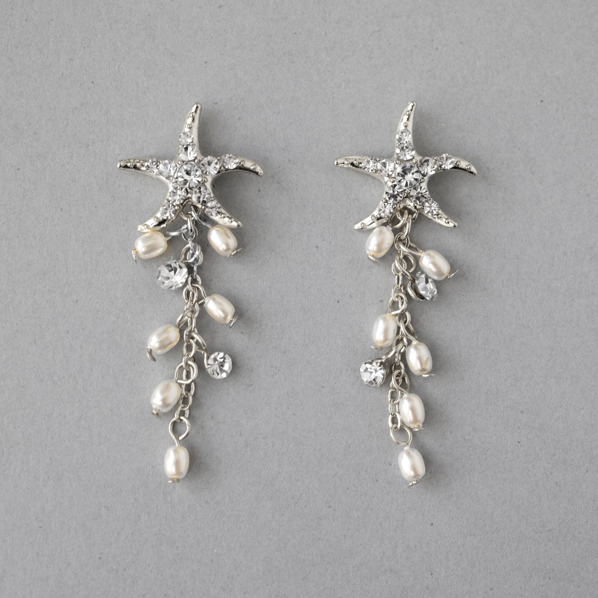 Starfish Dangle Earrings with Pearls - Earrings - Cassandra Lynne
