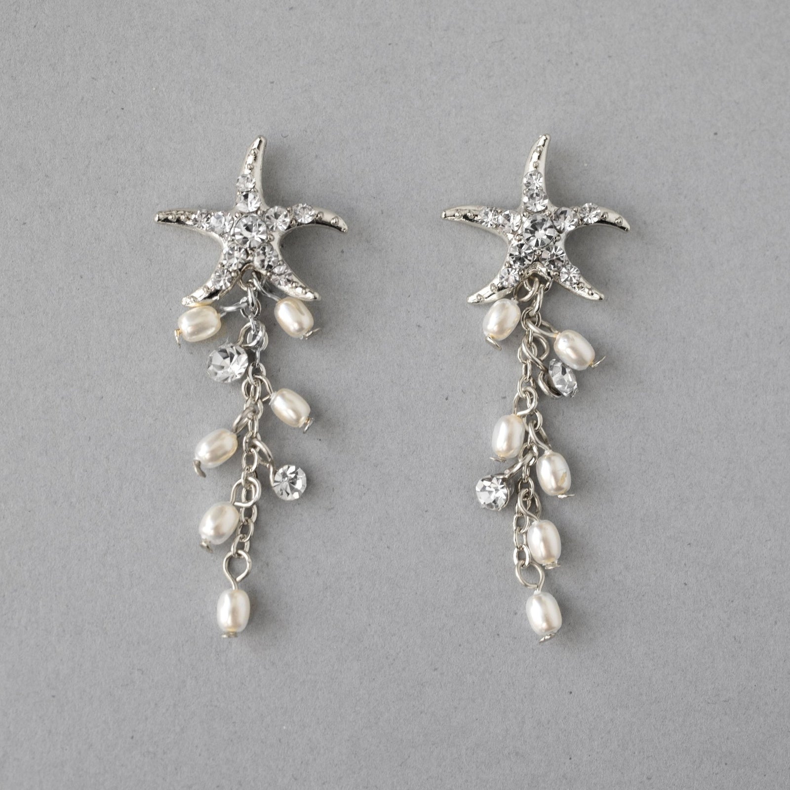 Starfish Dangle Earrings with Pearls - Earrings - Cassandra Lynne