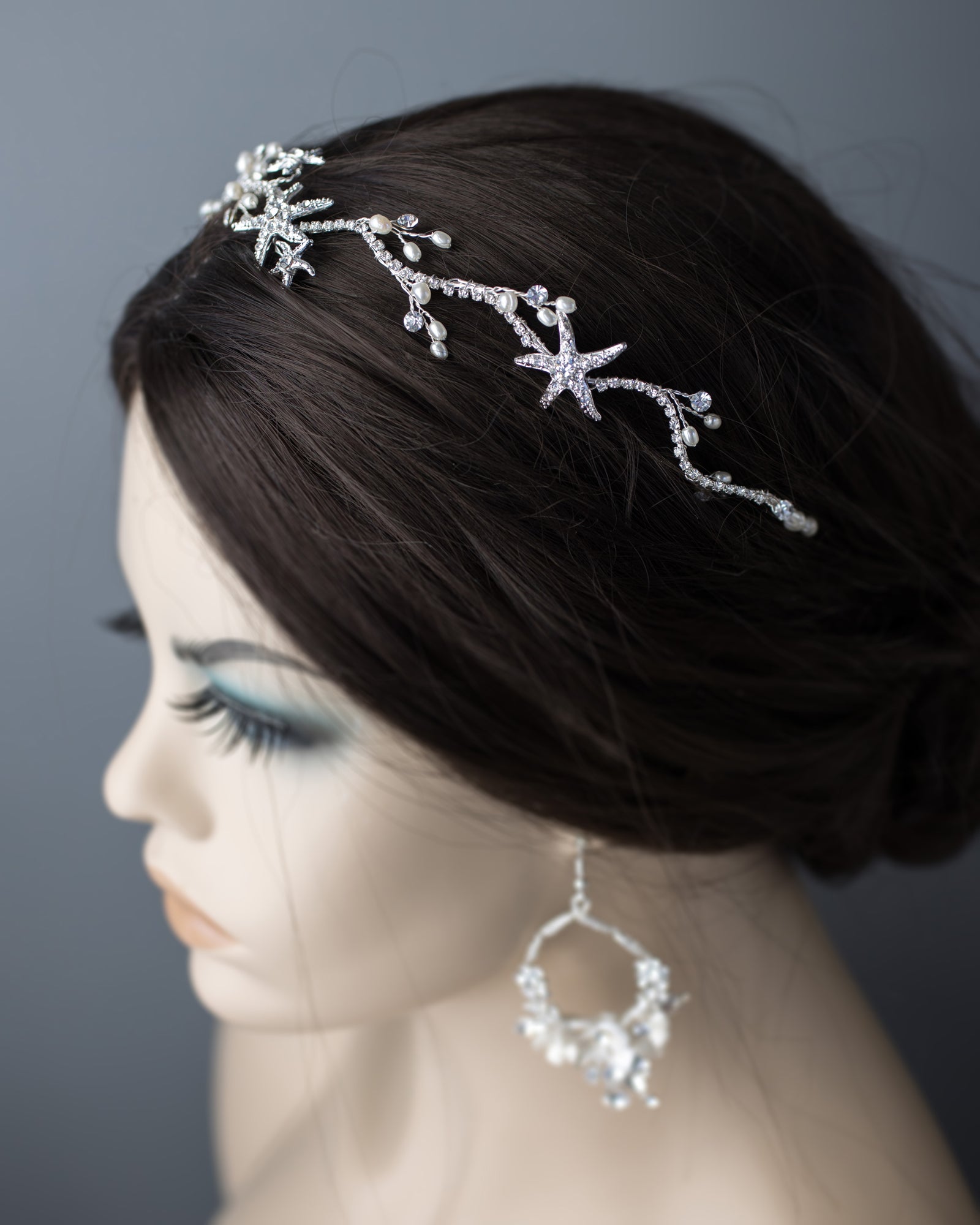 Silver Starfish Wedding Headpiece - Cassandra Lynne