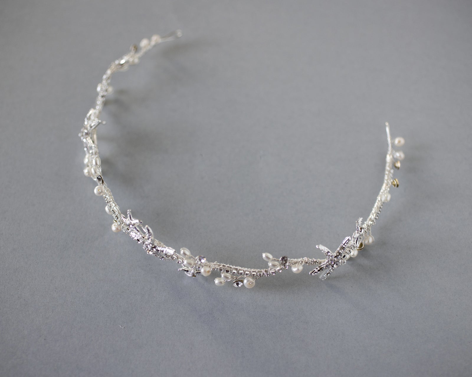 Silver Starfish Wedding Headpiece - Cassandra Lynne