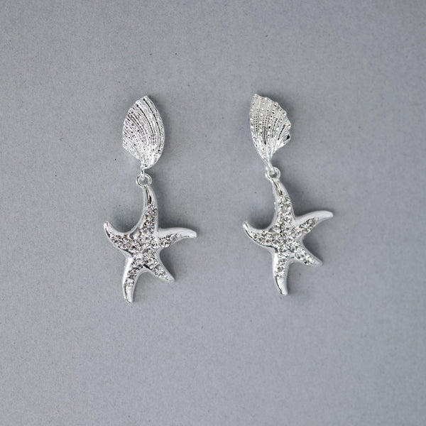 Shells and Starfish Beach Bride Earring Set