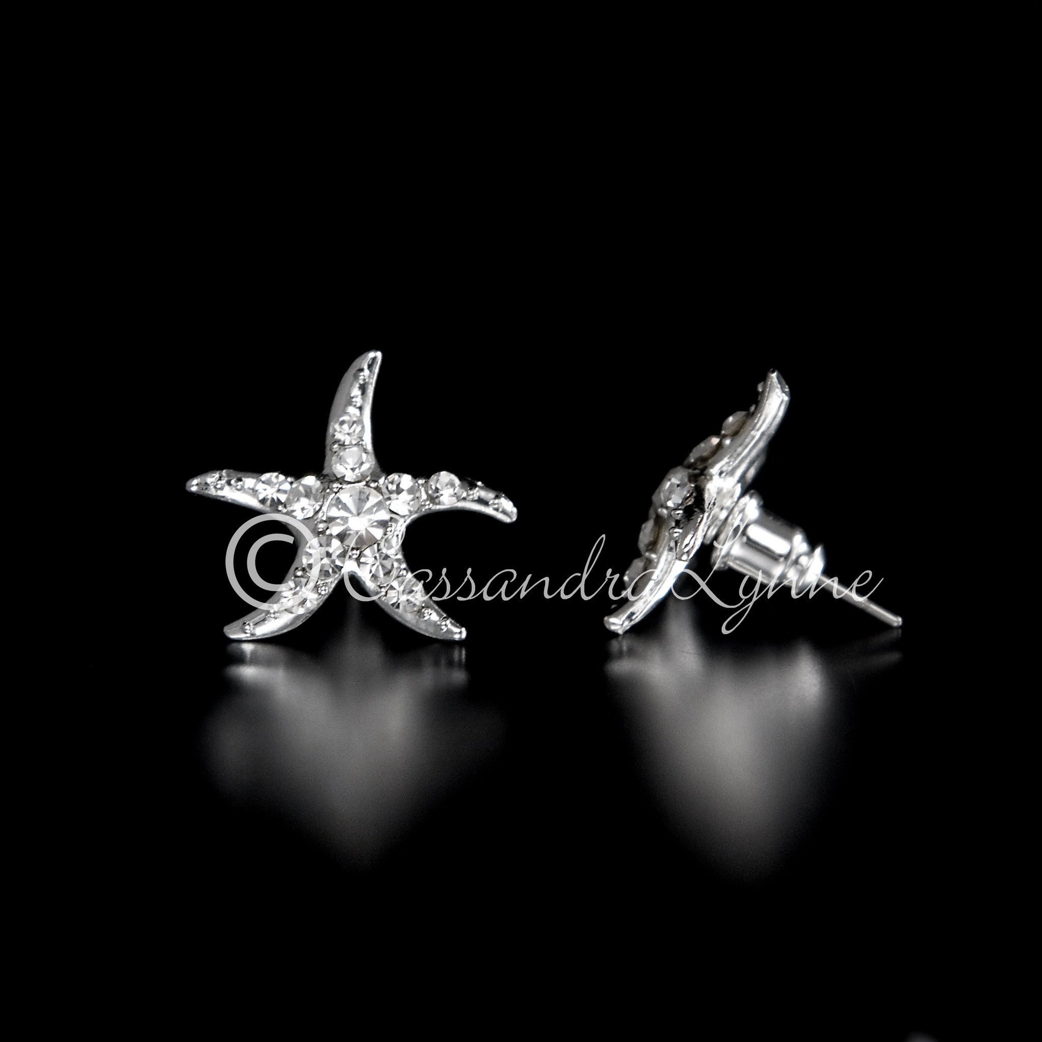 Starfish Wedding Earrings with Crystals - Earrings - Cassandra Lynne