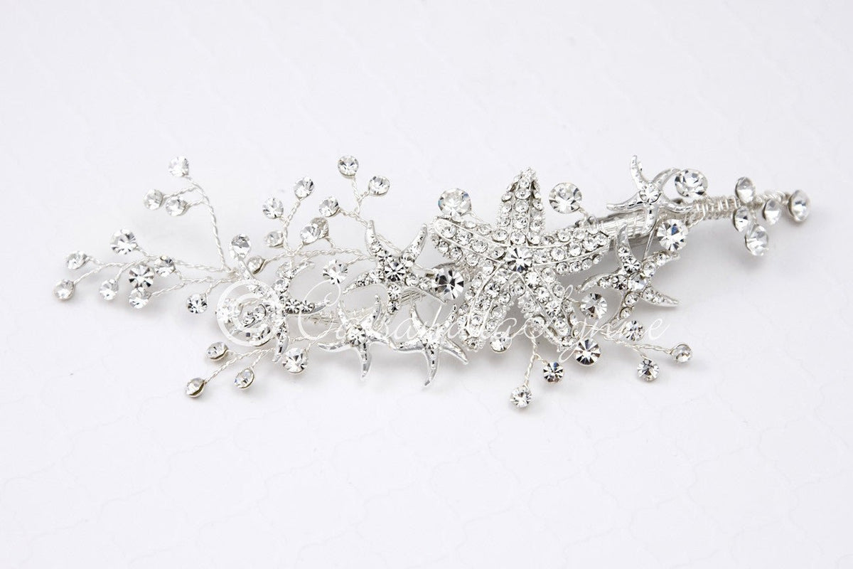 Starfish Wedding Hair Clip with Rhinestones - Cassandra Lynne