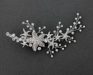 Starfish Wedding Hair Clip with Rhinestones - Cassandra Lynne