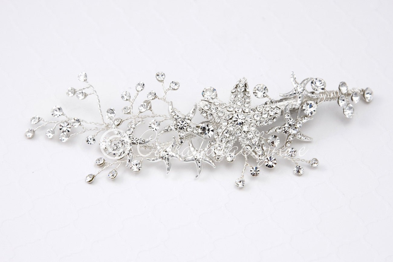 Starfish Wedding Hair Clip with Rhinestones - Hair Clips - Cassandra Lynne