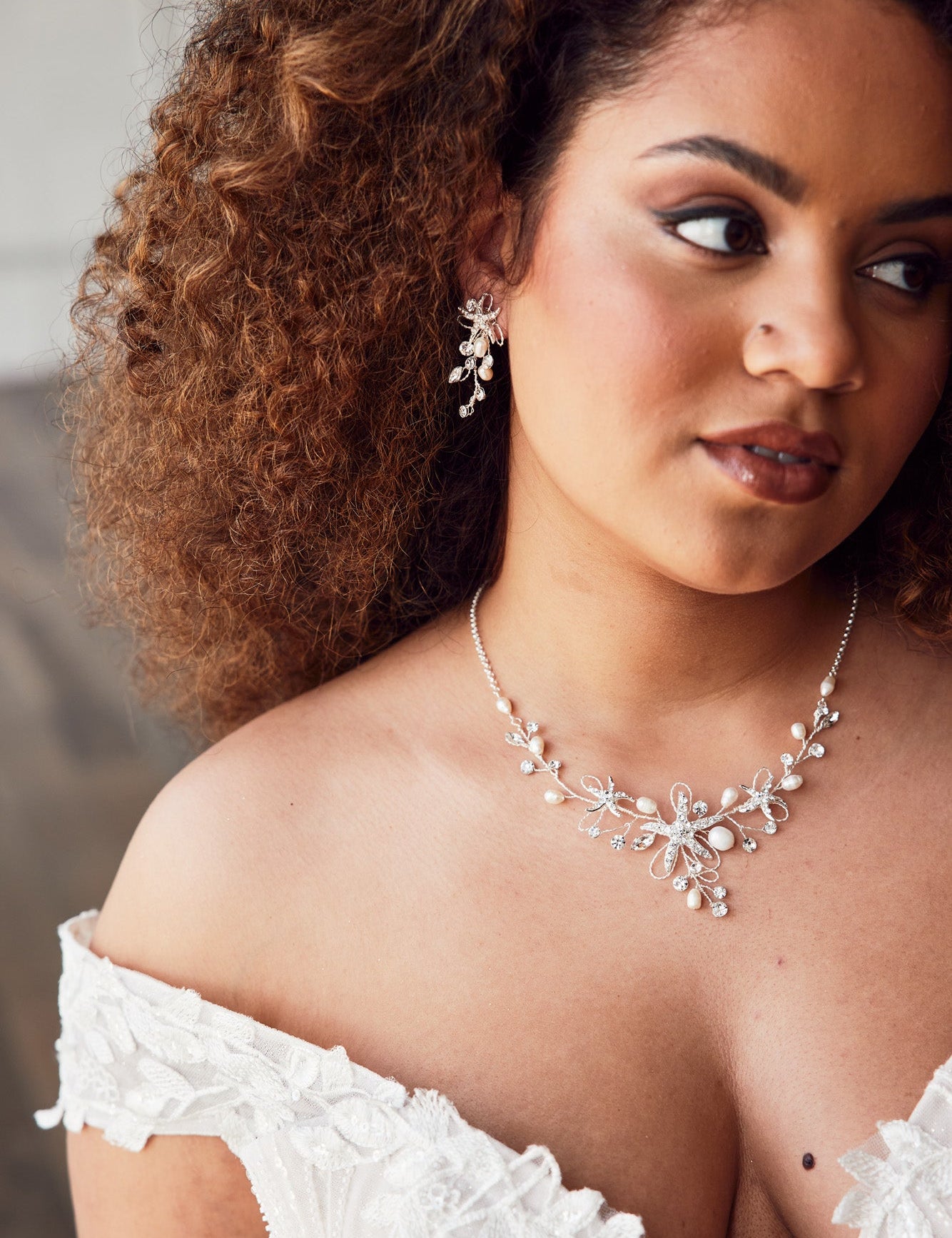 Starfish Wedding Necklace with Pearls - Necklace Set - Cassandra Lynne