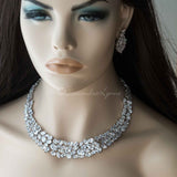 Statement Bridal Necklace of Multi Shape CZ - Cassandra Lynne
