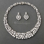 Statement Bridal Necklace of Multi Shape CZ - Cassandra Lynne