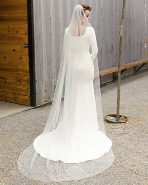 Swiss Dot Bridal Veil in Cathedral or Fingertip - Cassandra Lynne