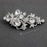 Teardrop Bridal Hair Clip in Silver or Rose Gold - Hair Clips - Cassandra Lynne