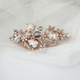 Teardrop Bridal Hair Clip in Silver or Rose Gold - Hair Clips - Cassandra Lynne