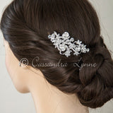 Teardrop Bridal Hair Clip in Silver or Rose Gold - Hair Clips - Cassandra Lynne