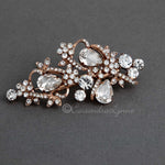 Teardrop Bridal Hair Clip in Silver or Rose Gold - Hair Clips - Cassandra Lynne