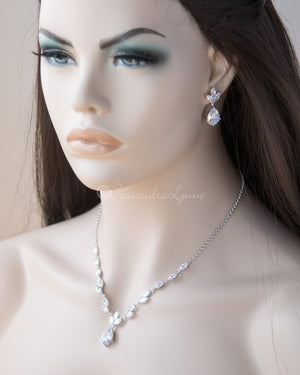 Teardrop CZ Bridal Necklace Jewelry Set - Cassandra Lynne
