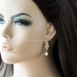 Teardrop Pearl CZ Earrings - Earrings - Cassandra Lynne