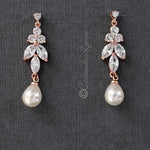 Teardrop Pearl CZ Earrings - Earrings - Cassandra Lynne