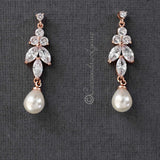 Teardrop Pearl CZ Earrings - Earrings - Cassandra Lynne