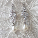 Teardrop Pearl CZ Earrings - Earrings - Cassandra Lynne