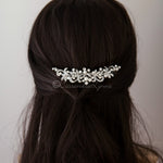 Tiara Comb of Antiqued Silver Scrolls and Pearls - Tiara Comb - Cassandra Lynne