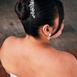 Tiara Comb of Antiqued Silver Scrolls and Pearls - Tiara Comb - Cassandra Lynne