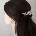 Tiara Comb of Antiqued Silver Scrolls and Pearls - Tiara Comb - Cassandra Lynne