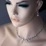 Vine Bridal Necklace Jewelry with Oval CZ - Necklace Set - Cassandra Lynne