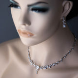 Vine Bridal Necklace Jewelry with Oval CZ - Necklace Set - Cassandra Lynne