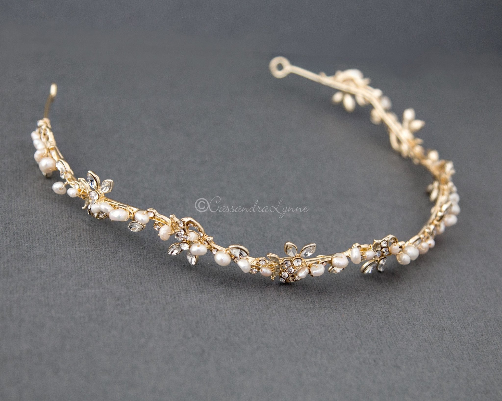 Vine Bridal Tiara Headband with Pearls - Tiara - Cassandra Lynne