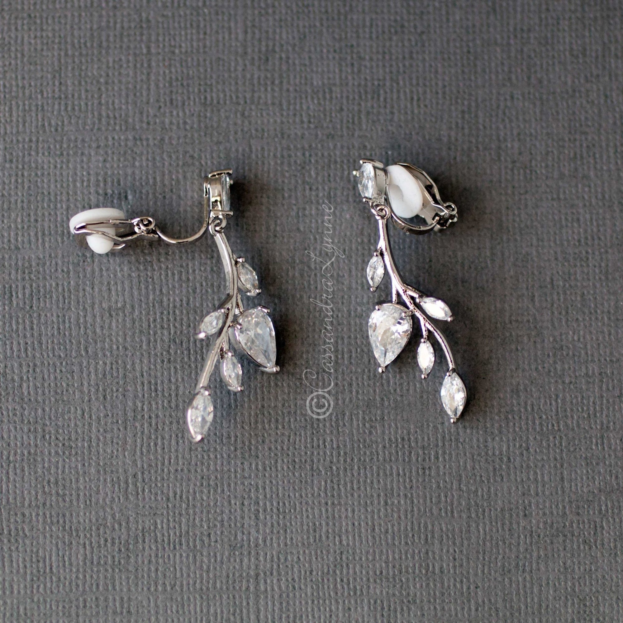 CC Clip Earrings For Women Heart Cubic Zirconia Fashion Ear Clips Earring  Bridal Wedding Fine Jewelry Brincos CCE713