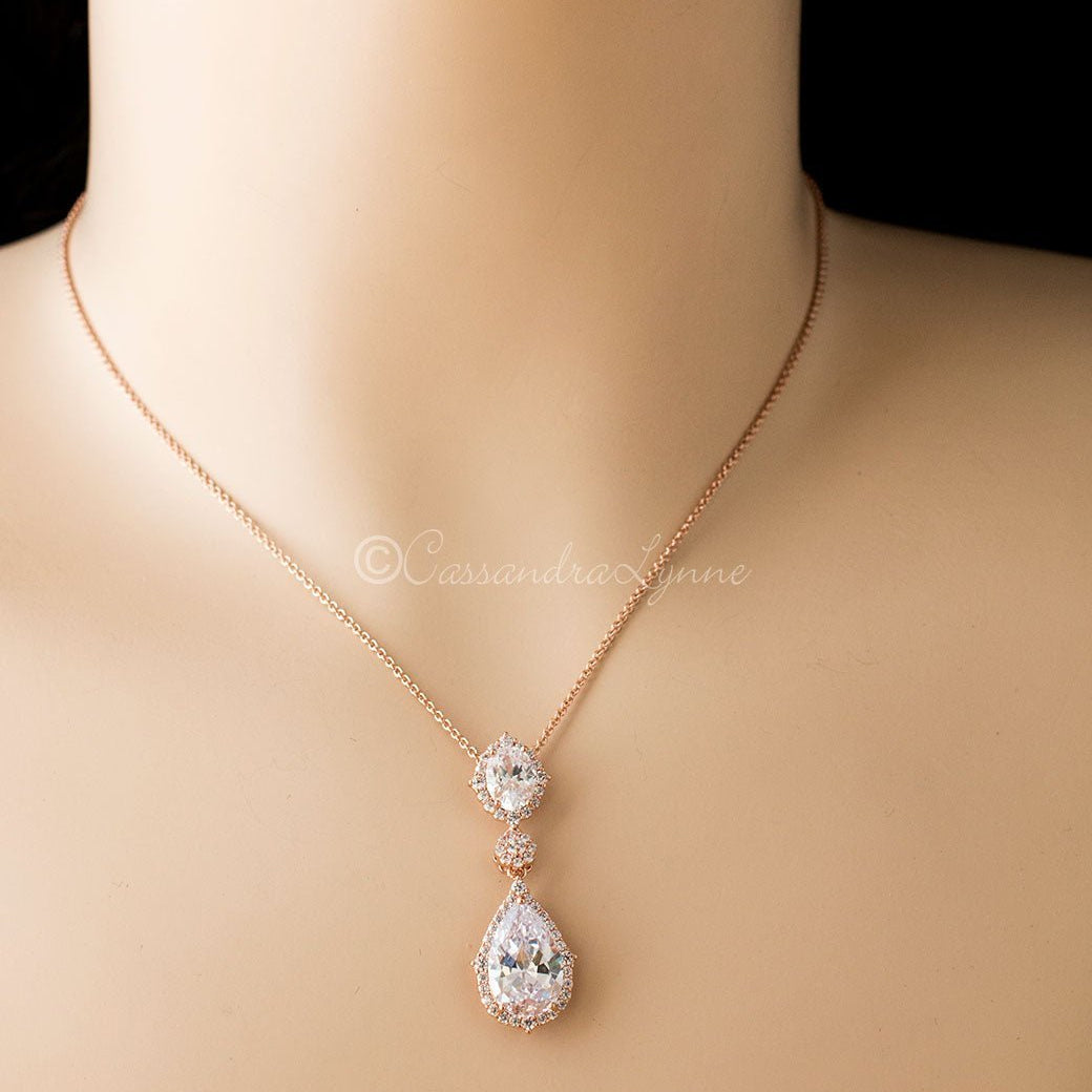 Vintage Bridal Pendant in a Pave Setting - Earrings - Cassandra Lynne