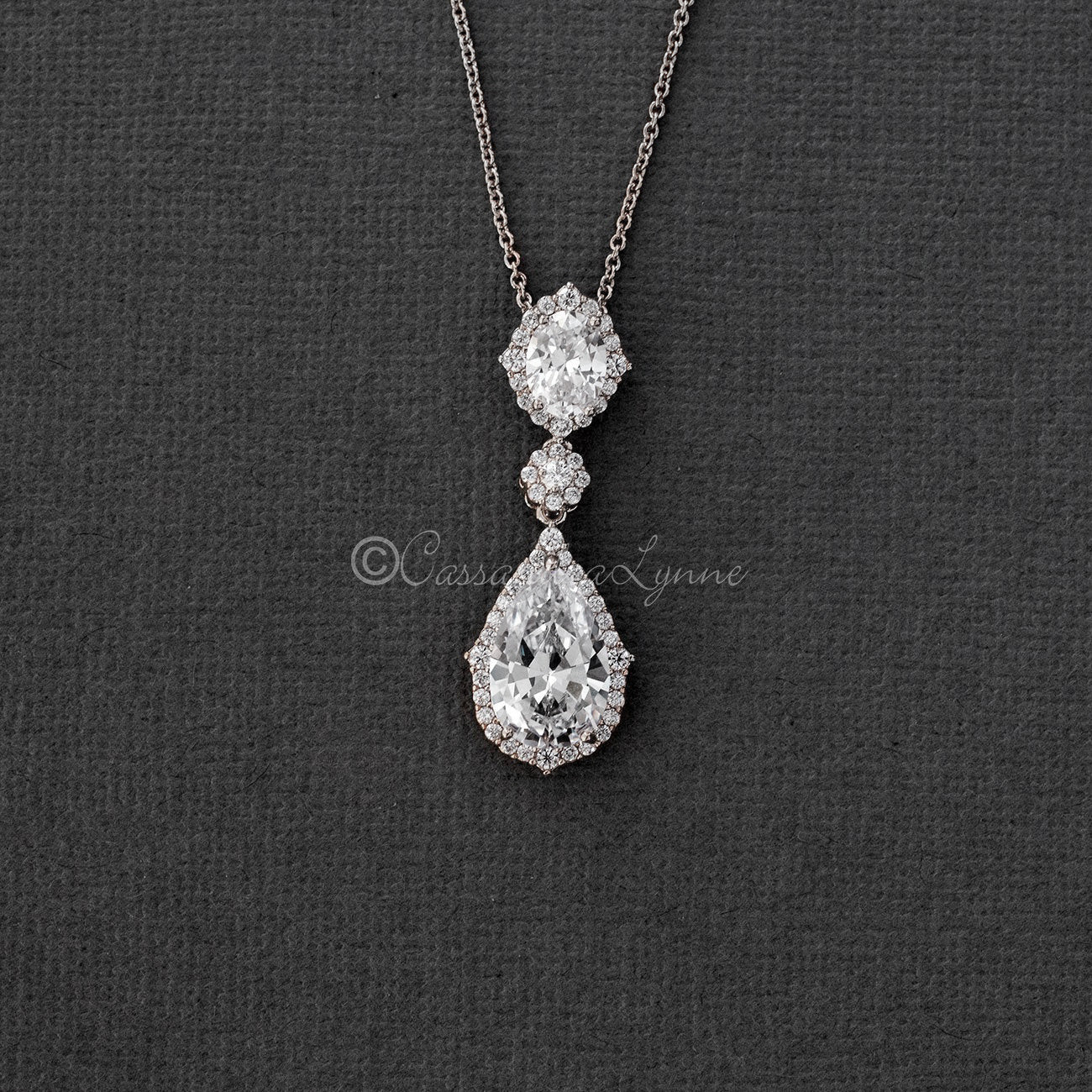 Vintage Bridal Pendant in a Pave Setting - Earrings - Cassandra Lynne