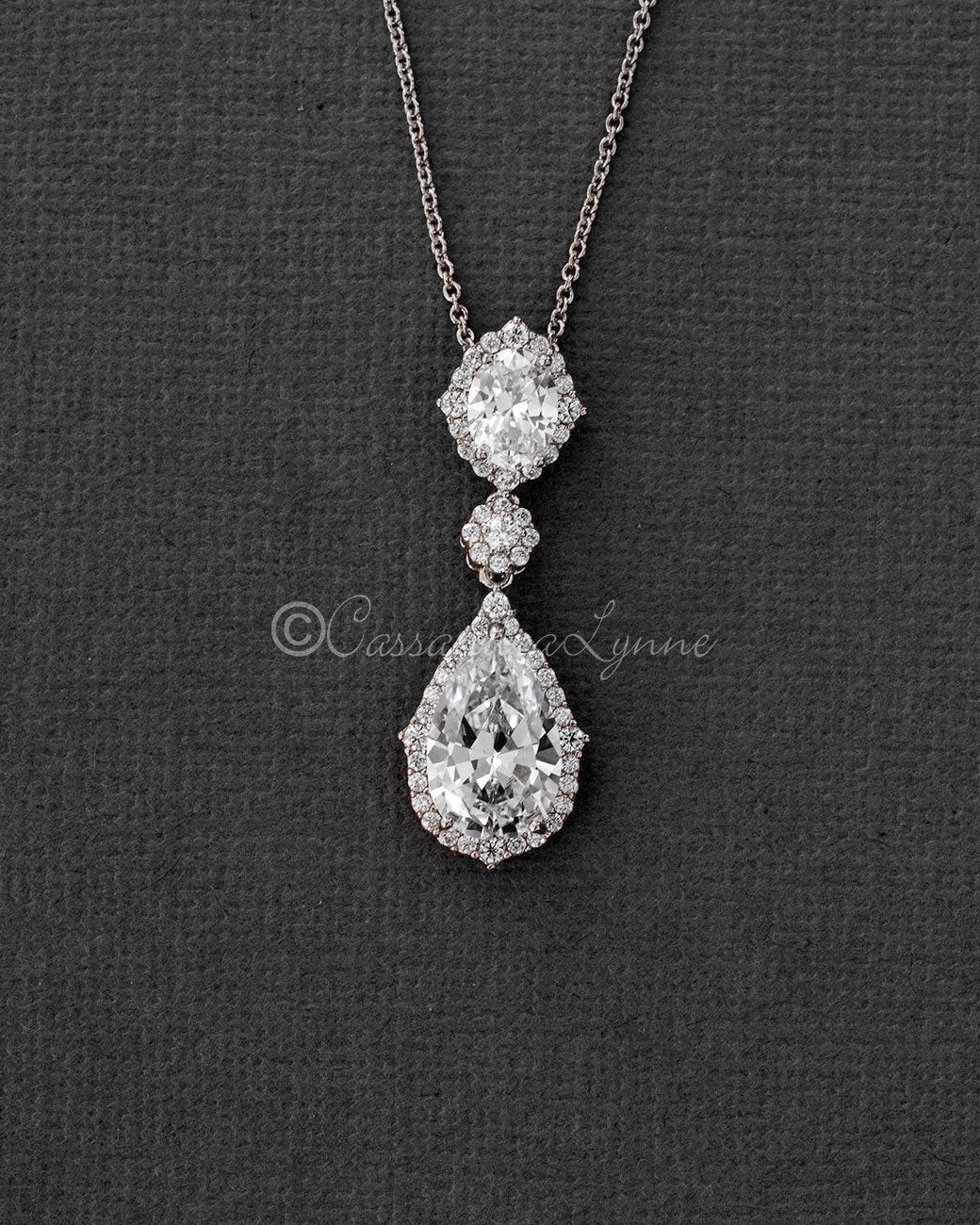 Vintage Bridal Pendant in a Pave Setting - Earrings - Cassandra Lynne