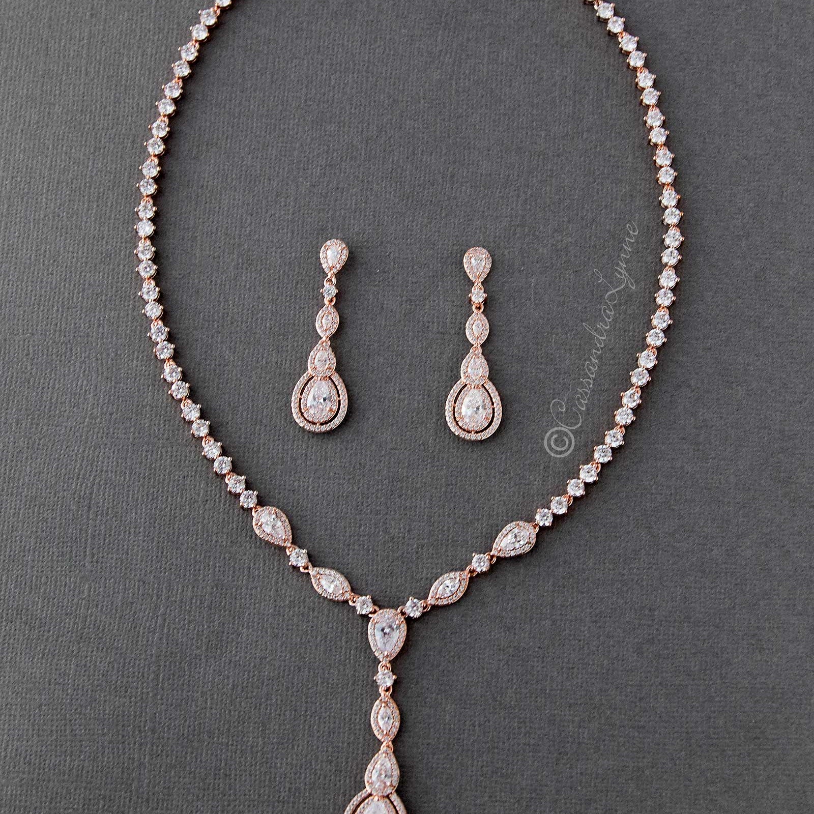 Vintage CZ Necklace and Earrings Set - Necklace Set - Cassandra Lynne