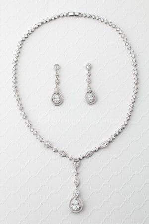 Vintage CZ Necklace and Earrings Set - Cassandra Lynne