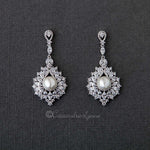 Vintage Pearl Drop Bridal Earrings - Earrings - Cassandra Lynne