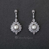 Vintage Pearl Drop Bridal Earrings - Earrings - Cassandra Lynne