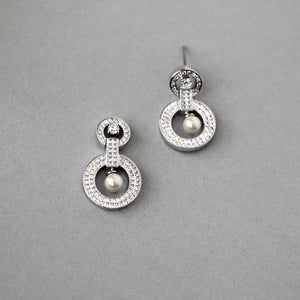 Vintage Style Pearls CZ Earrings