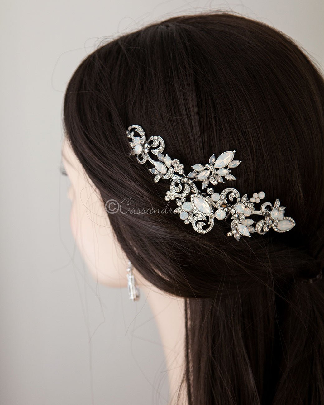 Vintage Wedding Comb with Opal Crystals - Cassandra Lynne