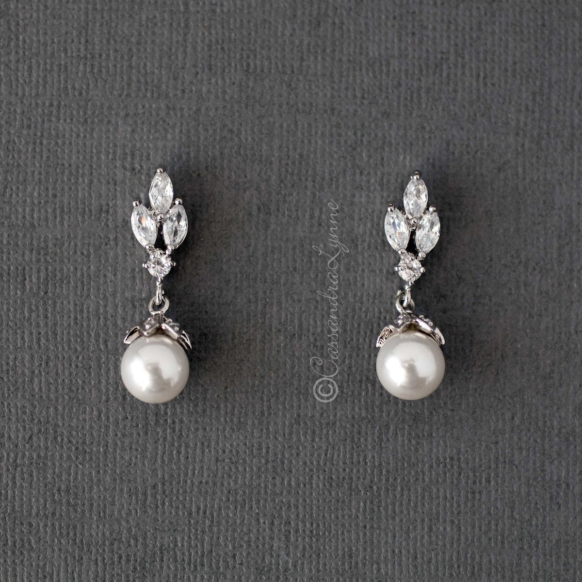 Pearl CZ Earrings - Cassandra Lynne