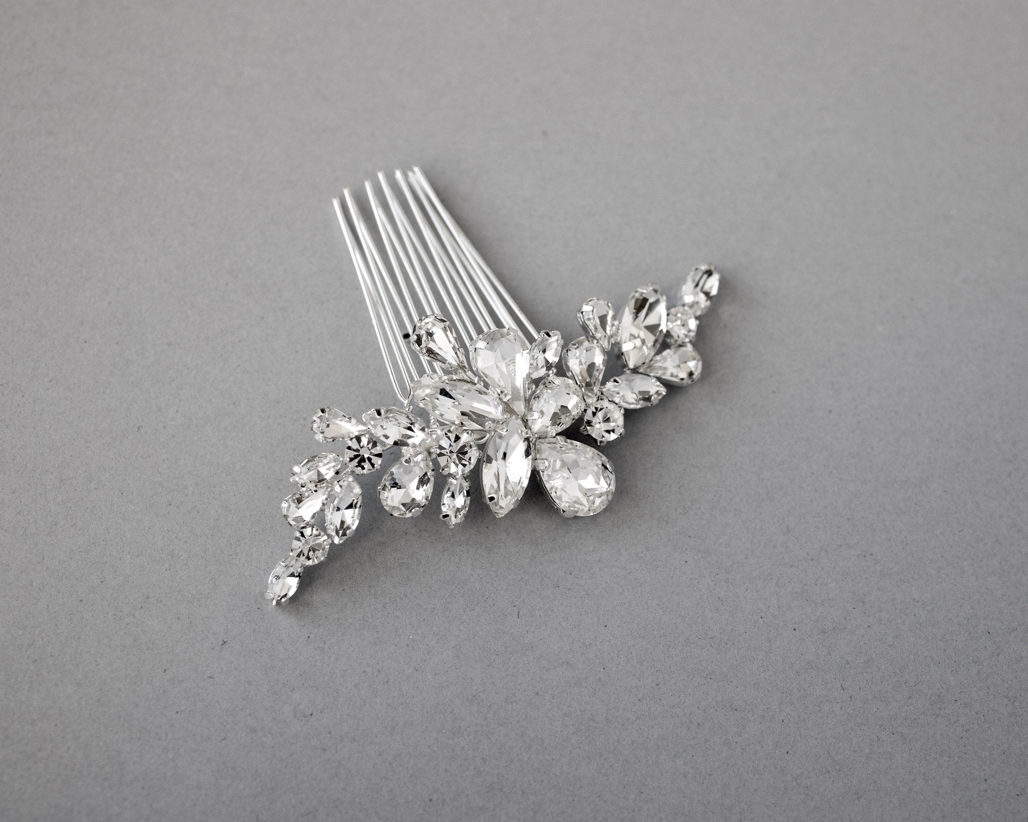 Waterdrop and Marquise Crystal Hair Comb - Hair Comb - Cassandra Lynne