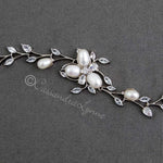 Wedding Bracelet with Ivory Pearl Flower and CZ Vine - Bracelet - Cassandra Lynne