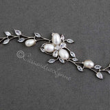 Wedding Bracelet with Ivory Pearl Flower and CZ Vine - Bracelet - Cassandra Lynne
