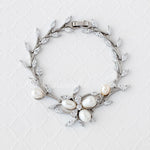 Wedding Bracelet with Ivory Pearl Flower and CZ Vine - Bracelet - Cassandra Lynne