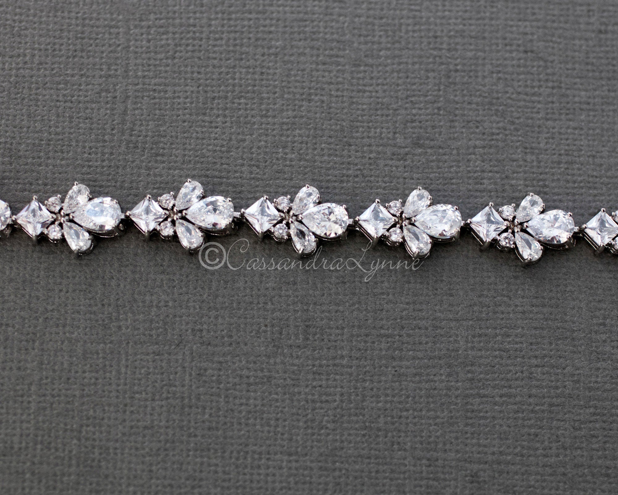 Wedding Bracelet with Pear Cubic Zirconia - Cassandra Lynne