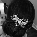 Wedding Comb of Crystal Leaves and Ivory Pearls - Hair Comb - Cassandra Lynne