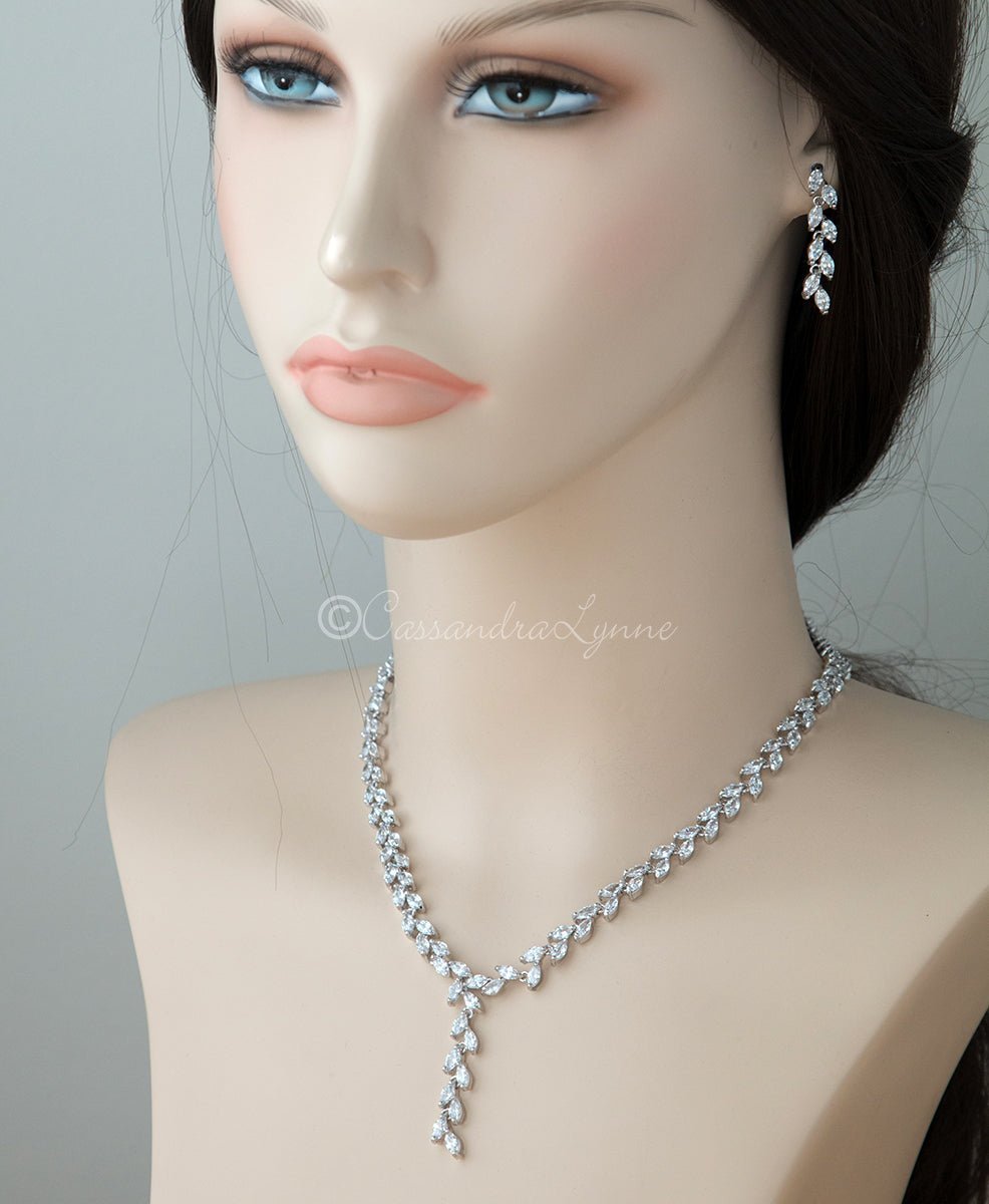 Wedding Day CZ Vine Necklace Set - Necklace Set - Cassandra Lynne